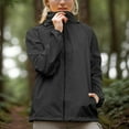 thumbnail image 2 of VNKIDY Women's Coat Autumn Winter Solid Color Hooded Windbreaker Long Sleeve Zipper Practical Sleek Style Coat For Casual Daily Streetwear Activities Versatile Outerwear, 2 of 5