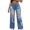Blue, variant on Sngxgn Low Waist Cargo Jeans for Women Pocket Y2K Wide Leg Pants(Blue,XS)