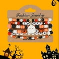 thumbnail image 4 of Beautynvta Halloween Bracelets Sets for Women, Gothic Layered Beaded Bracelets Pack, Spooky Ghost Pumpkin Witch Hat Bat Stackable Strench Bracelet for Accessories Jewelry Gifts, 4 of 6
