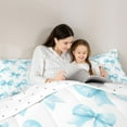 thumbnail image 4 of jejeloiu Blue Cute Bowknot 7-Piece Twin Bedding Sets,Kawaii Bowtie Bedding Comforter Set,Chic Ribbon Bow Tie Sheet Sets For Girls,Microfiber Bedroom Decor Reversible, 4 of 8