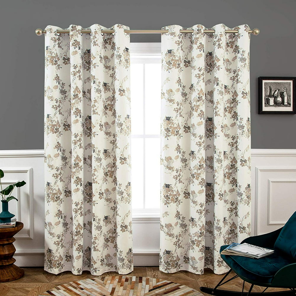 DriftAway Watercolor Floral/Flower Blackout/Room Darkening Grommet