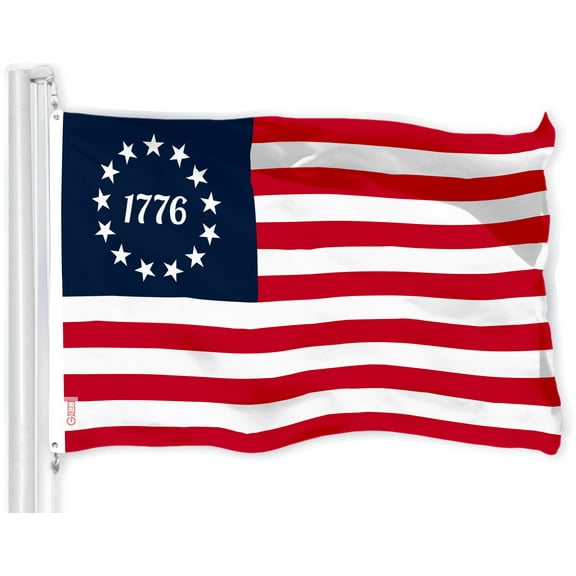 G128 Betsy Ross 1776 Flag | 3x5 Ft | LiteWeave Pro Series Printed 150D Polyester | Historical Flag, Indoor/Outdoor, Vibrant Colors, Brass Grommets, Thicker and More Durable Than 100D 75D Polyester