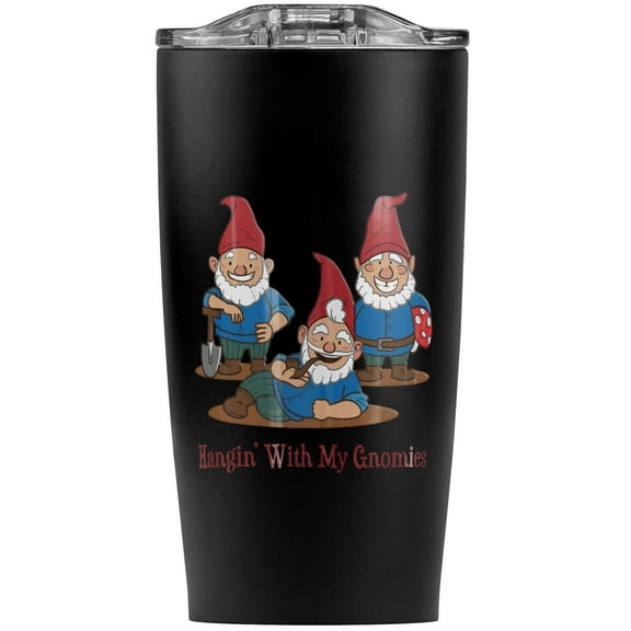 Hanging With My Gnomies Gnomes Stainless Steel 20 oz Travel Tumbler, Vacuum Insulated & Double Wall with Leakproof Sliding Lid | Great for Coffee/Hot Drinks and Cold Beverages
