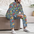 thumbnail image 7 of Daiia Fruit Ice Cream for Men's Long-Sleeved Pajama Set – Soft & Comfortable Sleepwear Button-Up Pajamas Cozy Lounge Wear-Small, 7 of 7