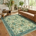 thumbnail image 1 of Garvee 5x7 Floral Area Rug Living Room Rug, Washable Rugs Non Slip Stain Resistant Soft Indoor Printed Rug Carpets, Low Pile Floor Mats for Bedroom Dining Room Home Office, Green, 1 of 8
