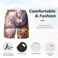 thumbnail image 3 of Logiee Warm Sunflower Sleeping Cat Print Men's Swim Trunk,Quick Dry Board Shorts ,Men's Swim Trunks with Compression Liner, Bathing Suits with Pockets-XX-Large, 3 of 6