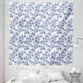 thumbnail image 1 of Vintage Tapestry, Twig Posy Flowers Monochromatic Silhouette Damask Image, Fabric Wall Hanging Decor for Bedroom Living Room Dorm, 5 Sizes, Violet Blue and White, by Ambesonne, 1 of 1