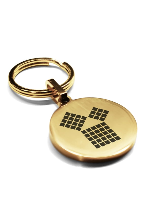 Stainless Steel Masonic 47th Problem of Euclid Symbol Round Medallion Keychain Circle Ring