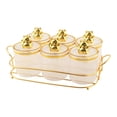 thumbnail image 2 of simhoa Kitchen Spice Jars 6 Grids with Tray Divided Nut Jars for Home Party Kitchen Transparent Gold, 2 of 8