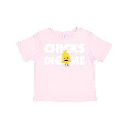

Inktastic Chicks Dig Me with Bow Tie Gift Toddler Boy Girl T-Shirt