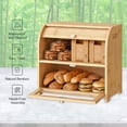 thumbnail image 3 of Panera HOOBRO BK13MB01 de bambú con 2 niveles, tapa enrollable, negra, 3 of 9