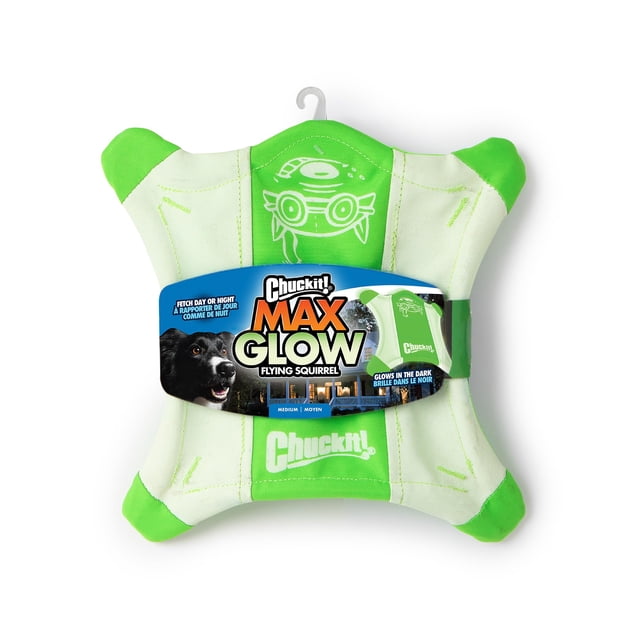 Juguete para perros Chuckit! Flying Glow Squirrel Fetch, talla mediana