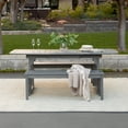 thumbnail image 2 of Walker Edison Wooden Picnic Table with Umbrella Hole, Multiple Colors and Styles, 2 of 9