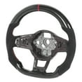 thumbnail image 1 of Volant de Direction à Fond Plat Modification en Fibre de Carbone Volant en Daim Ajustement pour Mk7/Mk7.5 GTD/R 2013-2020 Coutures Rouges, 1 of 8