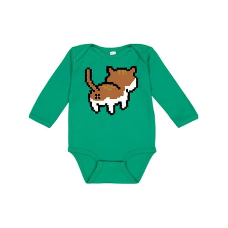 

Inktastic Pixel Cat Butt Gift Baby Boy or Baby Girl Long Sleeve Bodysuit