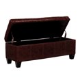 thumbnail image 5 of WestinTrends 42" Inch Faux Leather Storage Ottoman Bench for Living Room Bedroom Furniture, Espresso, 5 of 13