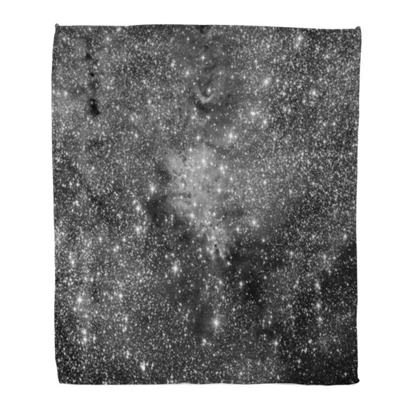SIDONKU Throw Blanket Warm Cozy Print Flannel Blue Constellation Cone Nebula Abstract Astral Astrology Astronomy Black Bright Comfortable Soft for Bed Sofa and Couch 50x60 Inches