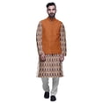 thumbnail image 1 of Atasi Ensemble Kurta Pyjama Ethnique Classique à Manches Longues Imprimé pour Hommes Tenue Décontractée, 1 of 5