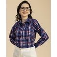 thumbnail image 2 of Moomaya Long Sleeve Spread Collar Cotton Shirt - Regular Women's Casual Shirt, 2 of 9