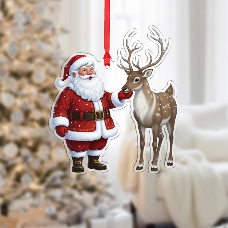 Tree Buddees – Set Decorativo Di Babbo Natale Sulla Slitta Con 8 Renne, 44,5 Cm, Dipinto A Mano