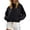 Black, variant on Womens Versatile Hooded Jacket Zip Front with Pockets Lightweight Windbreaker for Everyday Outerwear Activities ,XXL