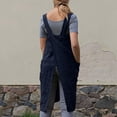 thumbnail image 6 of 2026 Cotton Linen Apron Cross Back Apron for Women with Big Pockets Square Pinafore Dress for Baking Cooking,Navy XL, 6 of 7