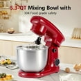 thumbnail image 3 of 3-in-1 Stand Mixer, 5.3-QT Stainless Steel Bowl, 10-Speed Tilt-Head Kitchen Electric Mixer, Dough Hook, Beater, Whisk, 300W, Red, 3 of 9