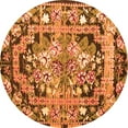 thumbnail image 1 of Ahgly Company Indoor Round Medallion Orange French Area Rugs, 7' Round, 1 of 1