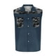 thumbnail image 5 of Camiseta sin mangas con cuello vuelto para hombre, estilo informal, con estampado del Día de la Independencia, cuello vuelto, sin mangas, bolsillos, deportiva, de poliéster, 5 of 5