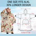 thumbnail image 4 of Oversized Wearable Blanket Hoodie,Pitbull Dog and Flower Floral Sherpa Blanket Hoodie with Super Pockets,Super Warm Fuzzy Pullover for Women & Men, 4 of 6