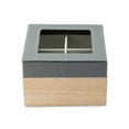 thumbnail image 1 of Weddingstar Wood And Faux Leather Keepsake Box With Glass Lid, 1 of 4
