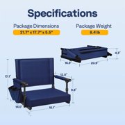 SPECSTAR Stadium Seats with Back Support and Cushion Navy Blue 1 Pack