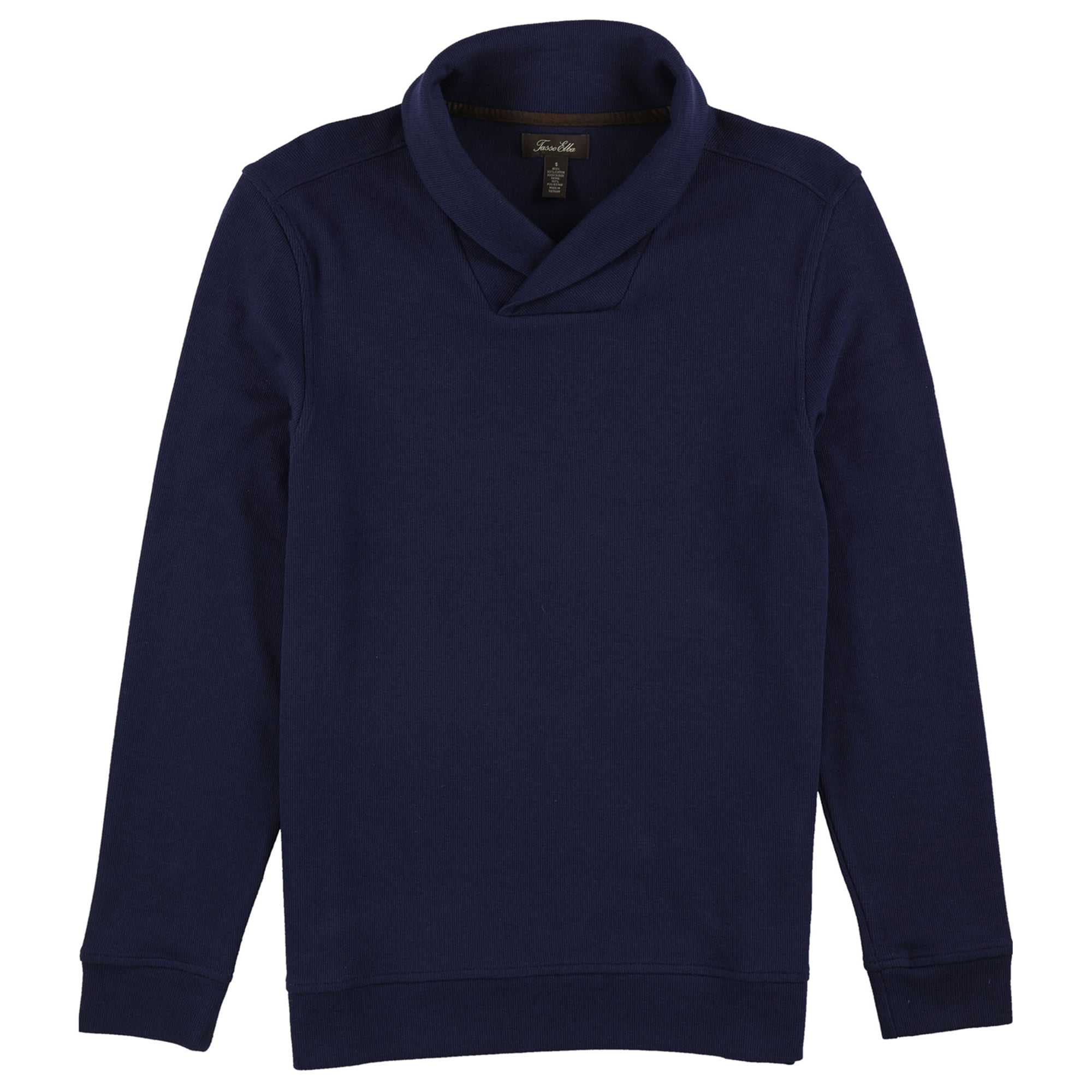 Tasso Elba Mens Shawl Collar Pullover Sweater, Blue, Small