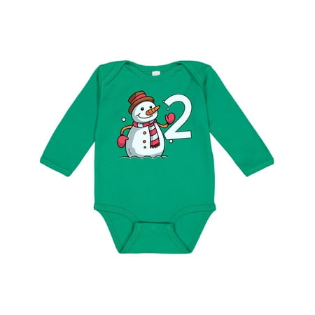 

Inktastic 2nd Birthday Snowman Gift Baby Boy or Baby Girl Long Sleeve Bodysuit