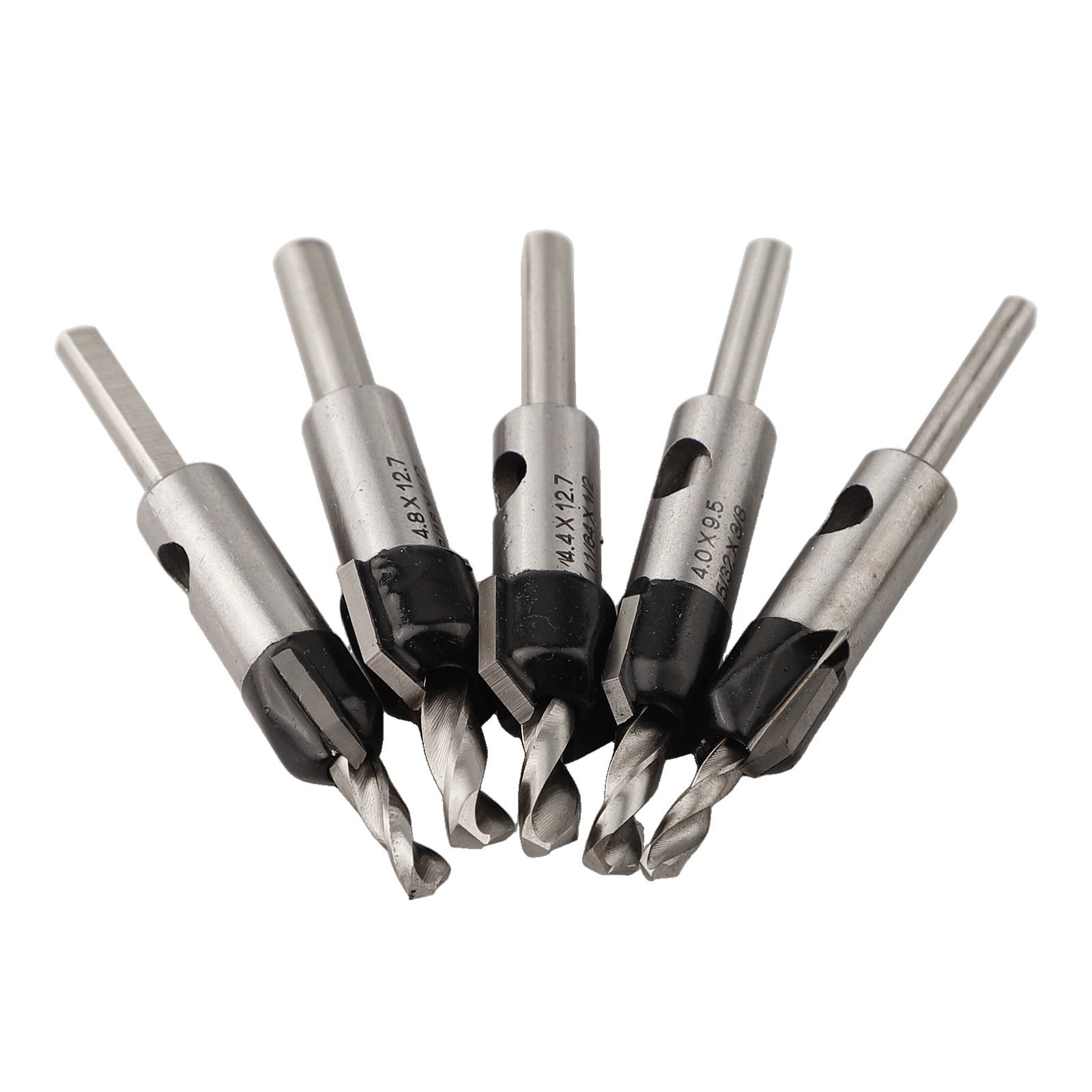 5 Pcs Countersink Drill Bit Set Replaceable With Adjustable Depth Stop Plastic Hand Tools Power Tools Accessories