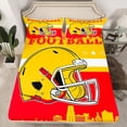 thumbnail image 2 of jejeloiu Rugby Sport City Queen Sheet Sets,Red Yellow Bed Set For Boys Kids 4-Piece, 2 of 7