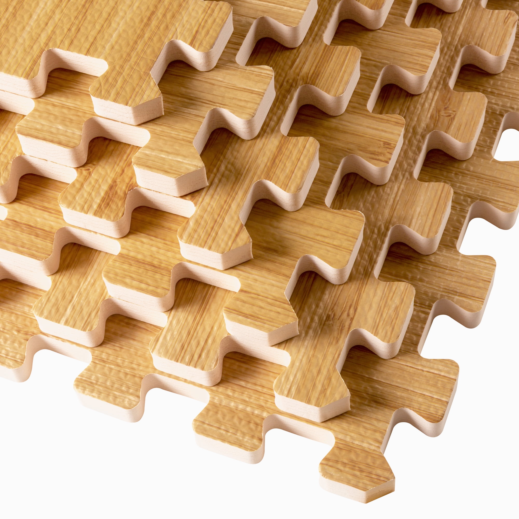 Forest Floor 3/8 Inch Thick Printed Foam Tiles, Premium Wood Grain Interlocking Foam Floor Mats, Anti-Fatigue Flooring – Stylish Flooring Solution