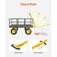 thumbnail image 6 of KFFKFF Mesh Steel Garden Cart 1400 Lbs, 46 x 30 " Heavy Duty Utility Wagon Cart, Pullable Metal Garden Trolley with 13' All Terrain Tires, Removable Mesh Sides, 180°Swiveling Handle, 6 of 9