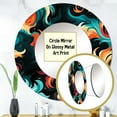 thumbnail image 3 of Designart "Feathered Tribal Paisley IV" Abstract Rund Mirror For Wall Decor - Large Green Round Printed Mirror -Modern Round Living Room Mirror - 29" x 29", 3 of 6