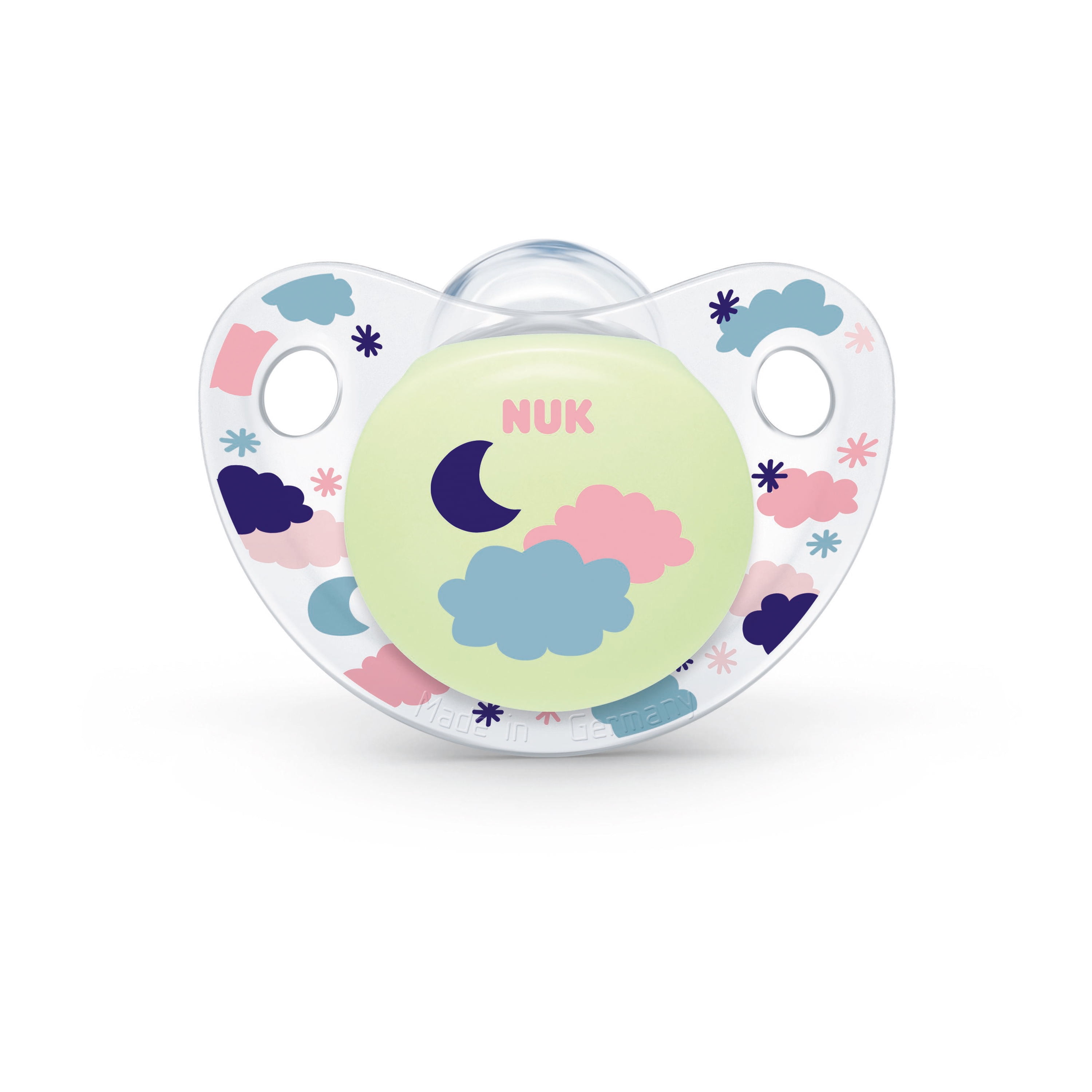 NUK CuteasaButton GlowintheDark Orthodontic Pacifiers, Girl, 06