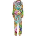 thumbnail image 2 of Kirby And The Forgotten Land Game Womens Pajama Set Loungewear Cozy Soft House Wear Sets Long Sleeve Round Neck T Shirt Top Bottom Pants Sleepwear, 2 of 9