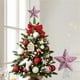 thumbnail image 3 of Estrella de plástico morada para la punta del árbol de Navidad: bola de espuma hueca de 20 cm, adorno colgante para decoración navideña, irrompible y ligera., 3 of 6