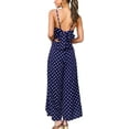 thumbnail image 2 of HLSOHJP Women's Polka Dot Wide Leg Jumpsuit Spaghetti Straps Bow Knot Strappy Playsuit Overalls Casual Loose Rompers, 2 of 6