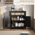 thumbnail image 1 of EDTara 29.9'' Small Rattan Buffet Cabinet With Storage, Featuring Boho Farmhouse Style, Drawer, Doors, Adjustable Shelves, and Handle, Ideal Cabinet for Kitchen or Living Room, 1 of 6