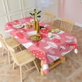 thumbnail image 3 of Red Mushroom Pattern Pink Pattern Rectangle Tablecloth 60"x102",Waterproof Polyester Rectangle Table Cloth, Wipeable Spillproof Polyester Tablecloth for Dining, Camping, Indoor and Outdoor, 3 of 6