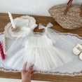 thumbnail image 5 of Baby Girl Princess Dress,Sleeveless Bowknot Tulle Dress Romper,Tutu Bodysuit Newborn Mesh Princess Outfits,Photo Taking Outfit 3-6Months White, 5 of 6