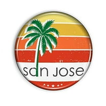 San Jose California Magnet Strong and Flexible San Jose California Refrigerator Magnet 1.1 Inch Epoxy Dome