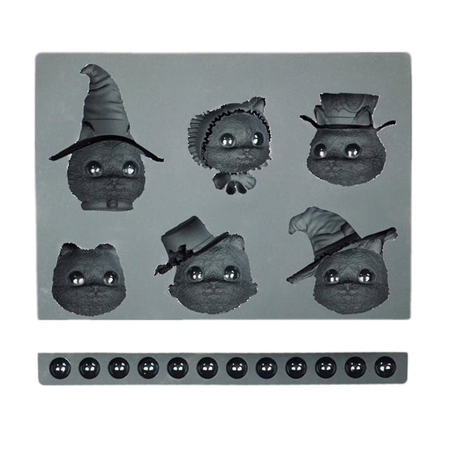 Molde de resina Epoxy de gato Bruja de Halloween JanHm molde de fundición de silicona