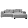 thumbnail image 4 of 109" L-shaped Comfy Sofa with 54 in. Reversible Chaise, High-resilient Foam Filled Sectional Couch, Detachable Cushion Cover Sofa for Living Room, 4 of 8