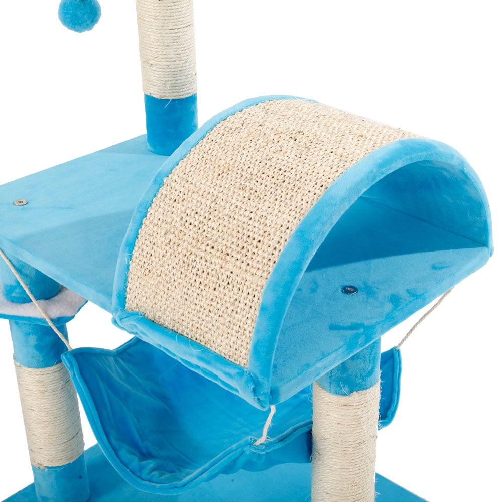 Pefilos 31" Multi-Level Cat Tree Tower, Cute Sisal Play House Climber Activity Centre Furniture with Scratching Posts Hammock Dangling Ball, Gray Pefilos 31" Multi-Level Cat Tree Tower, Cute Sisal Play House Climber Activity Centre Furniture with Scratching Posts Hammock Dangling Ball, Gray